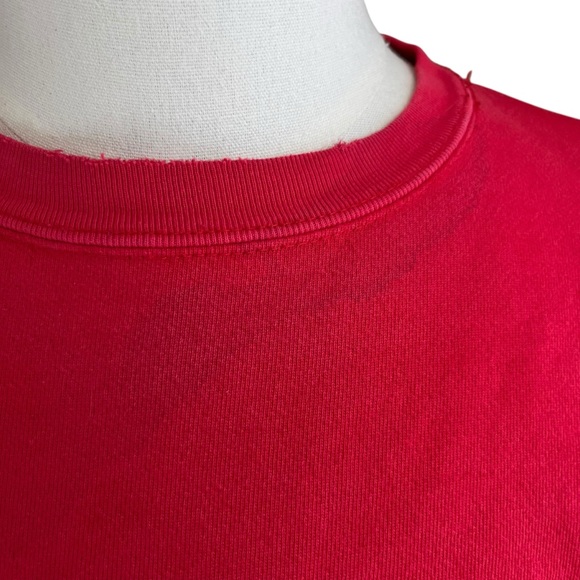 Vintage Y2K Emboidered ITALY Flag‎ Red Sweatshirt Size XL w/ Flaw 80s 90s USA - Picture 9 of 15